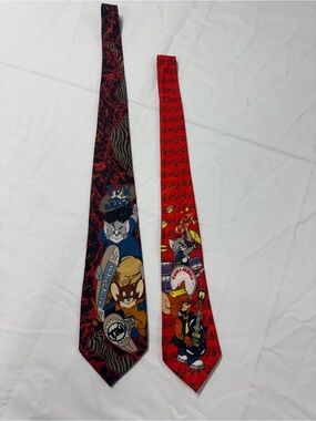 Vintage 90’s Tom & Jerry Necktie Lot – 2 Licensed Character Ties